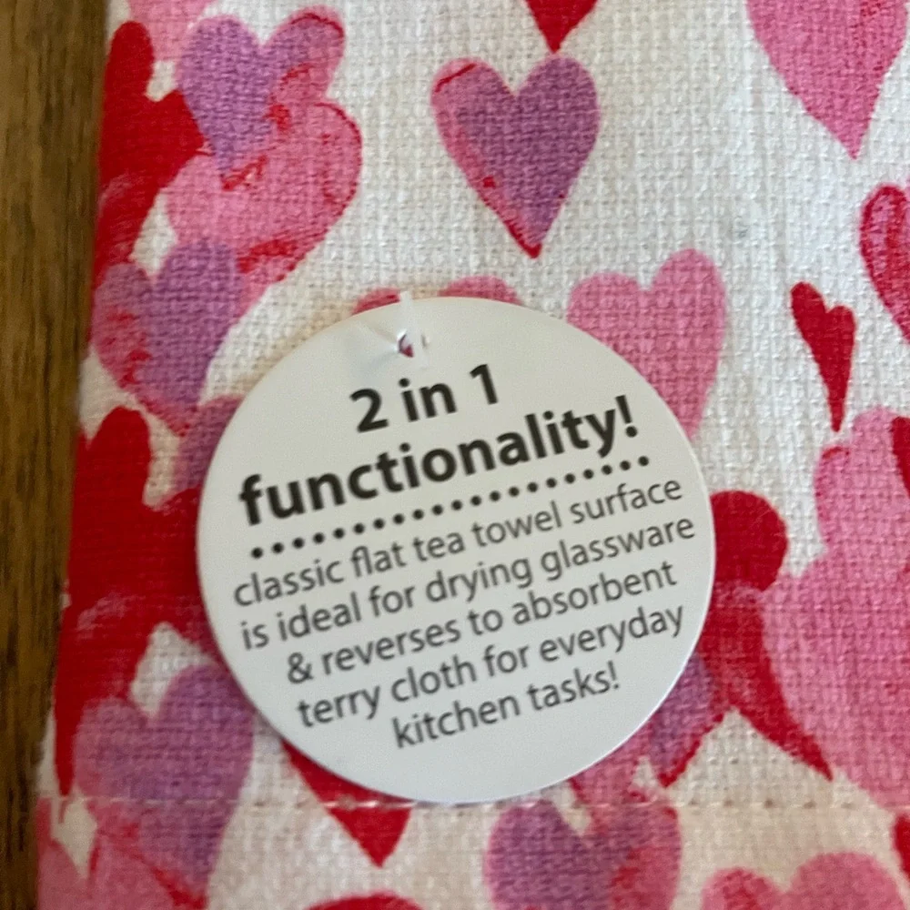 Cute Dog Kitchen Towel with Hearts